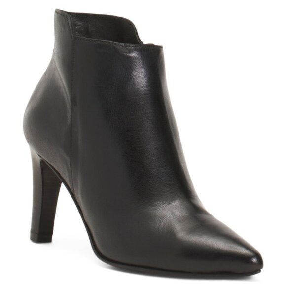 OROSCURO Made In Italy Nappa Leather Nera Heeled Booties - Picture 1 of 3